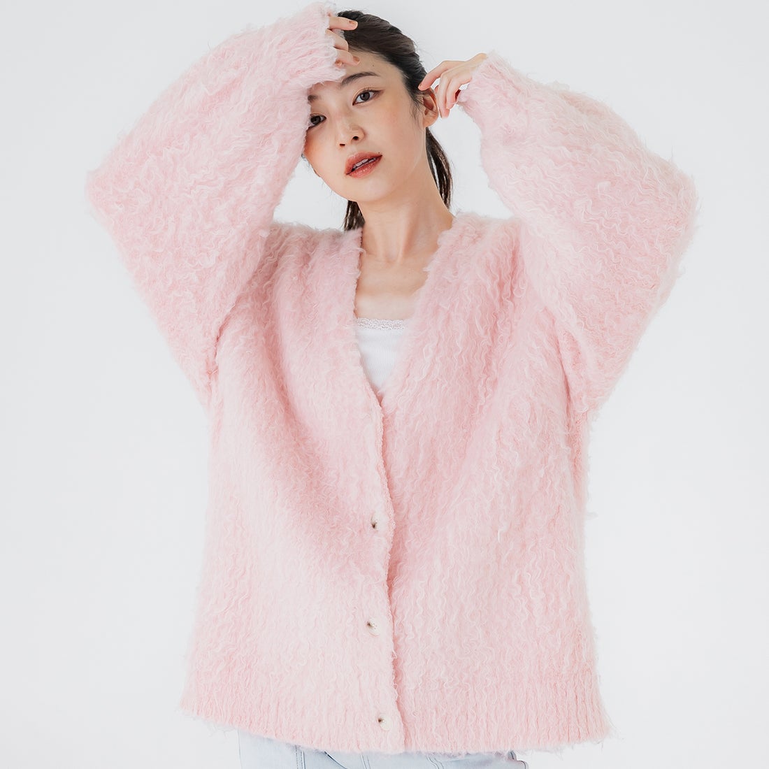 コカ coca モヘアニットカーディガン （Pink） -靴＆ファッション通販