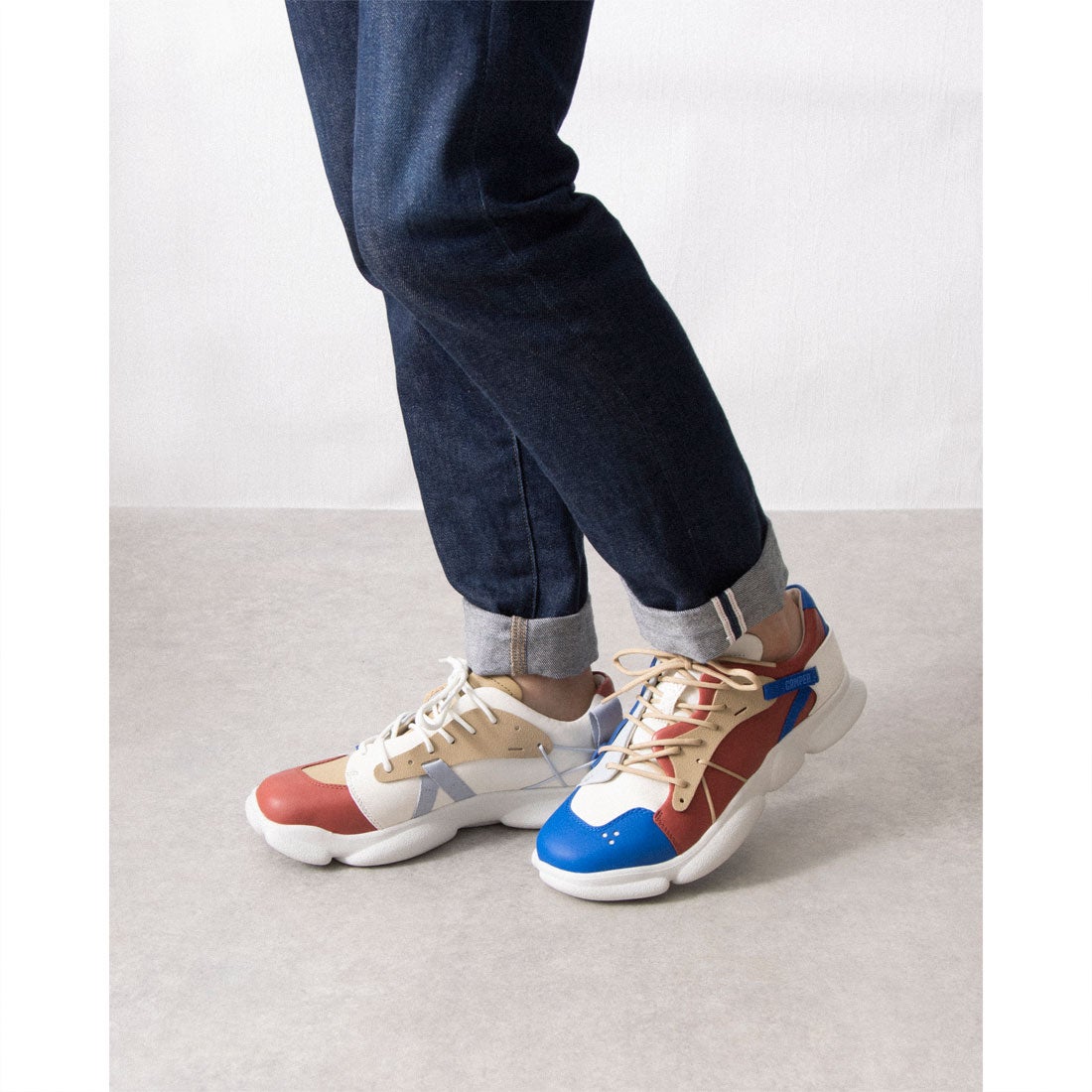 カンペール CAMPER TWINS / レザースニーカー （マルチカラー