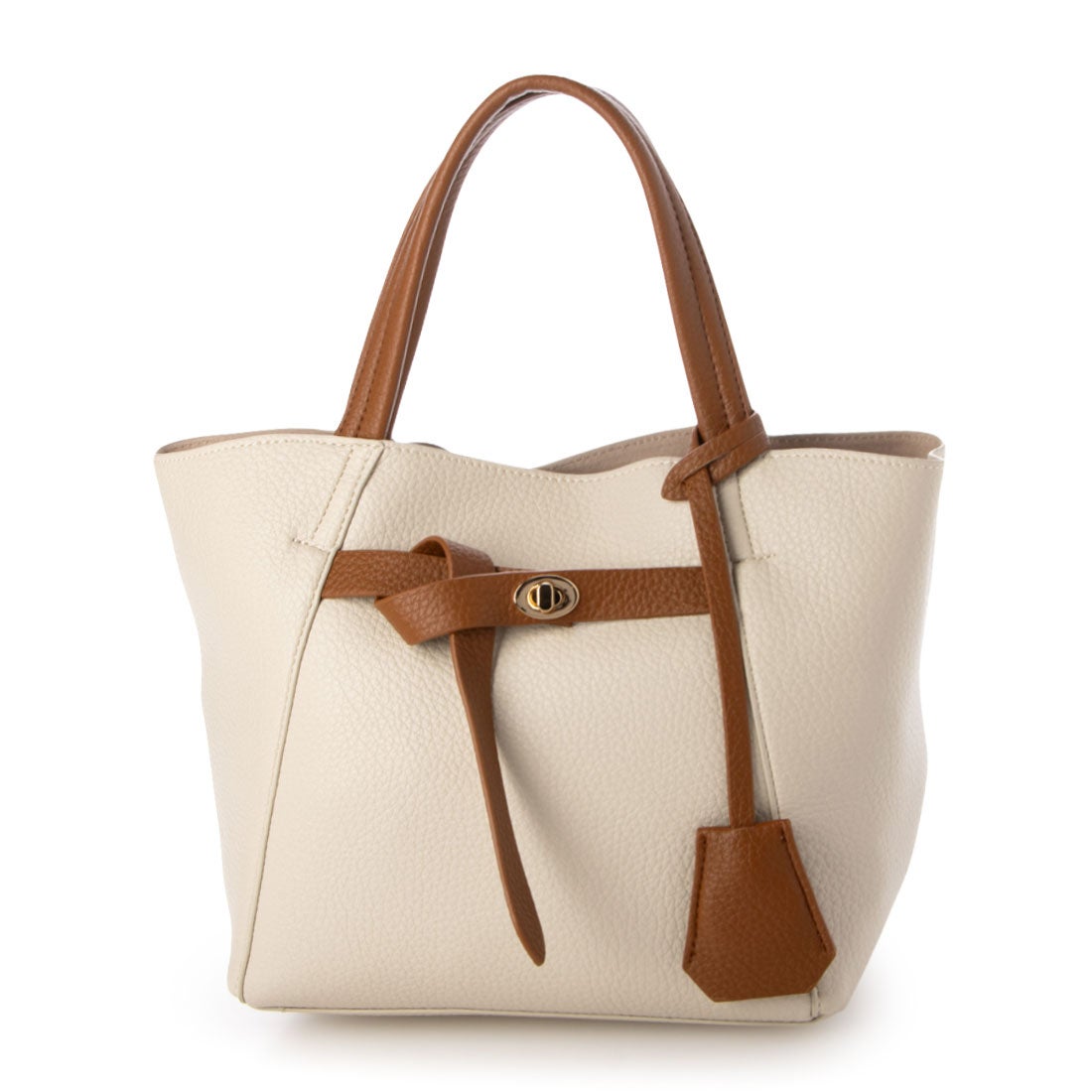 カシュカシュ cache cache ベルトディテールフェイクレザートート