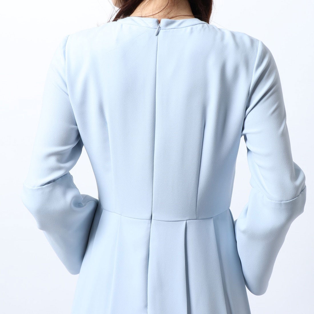 セルフォード CELFORD バックサテンプリーツワンピース （ネイビー