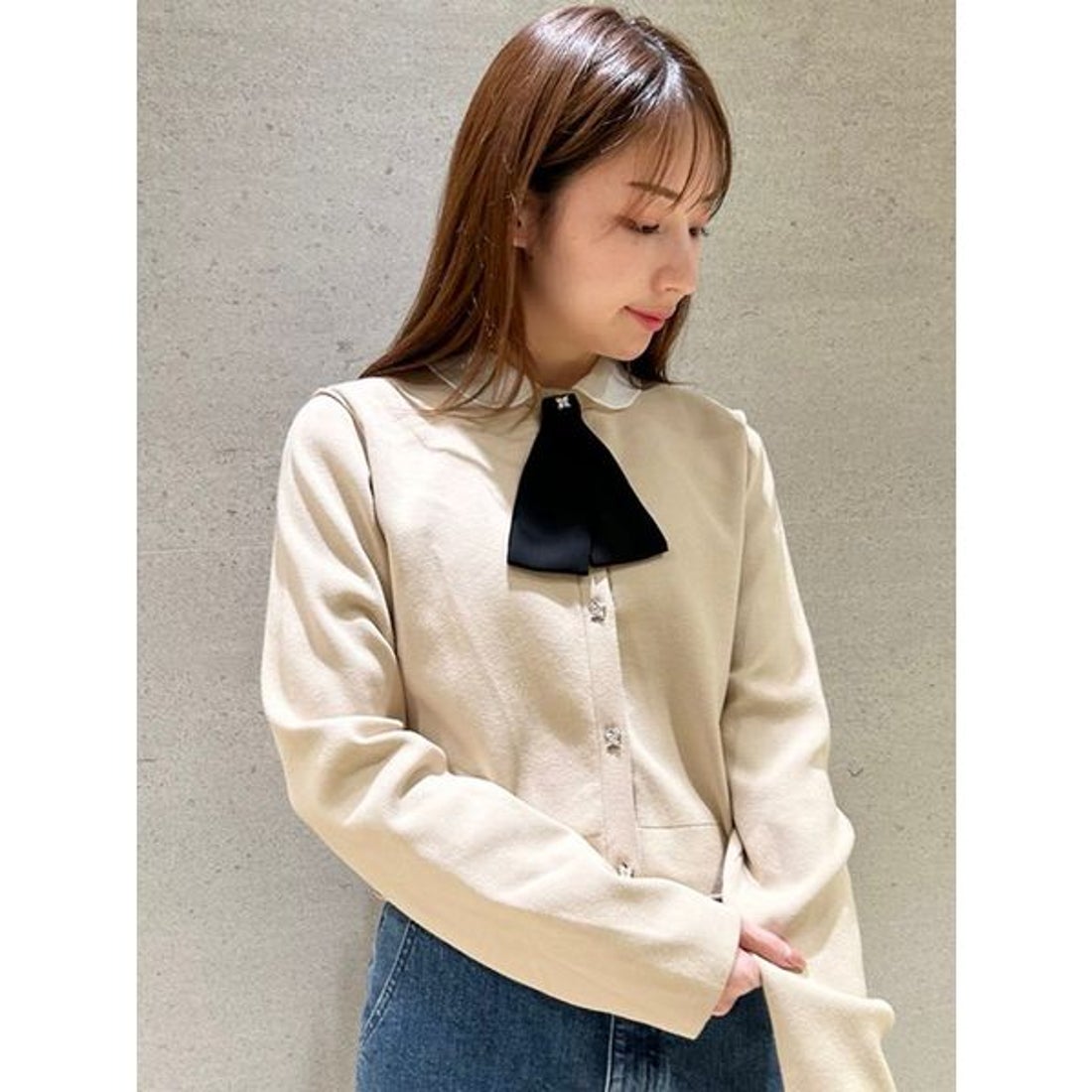 セルフォード CELFORD デタッチャブル総針カーディガン （BLK