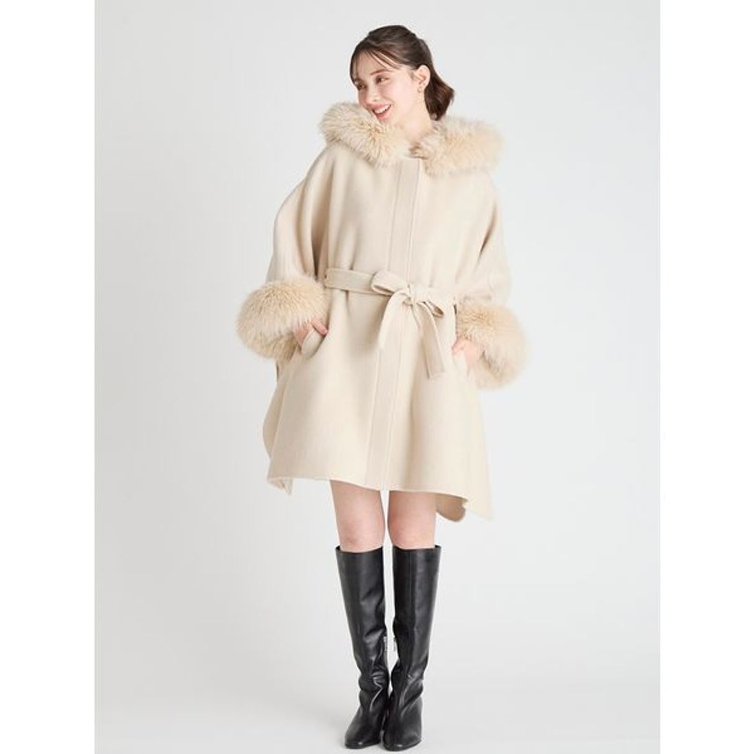 セルフォード CELFORD ファーポンチョコート （MOC） - ファッション