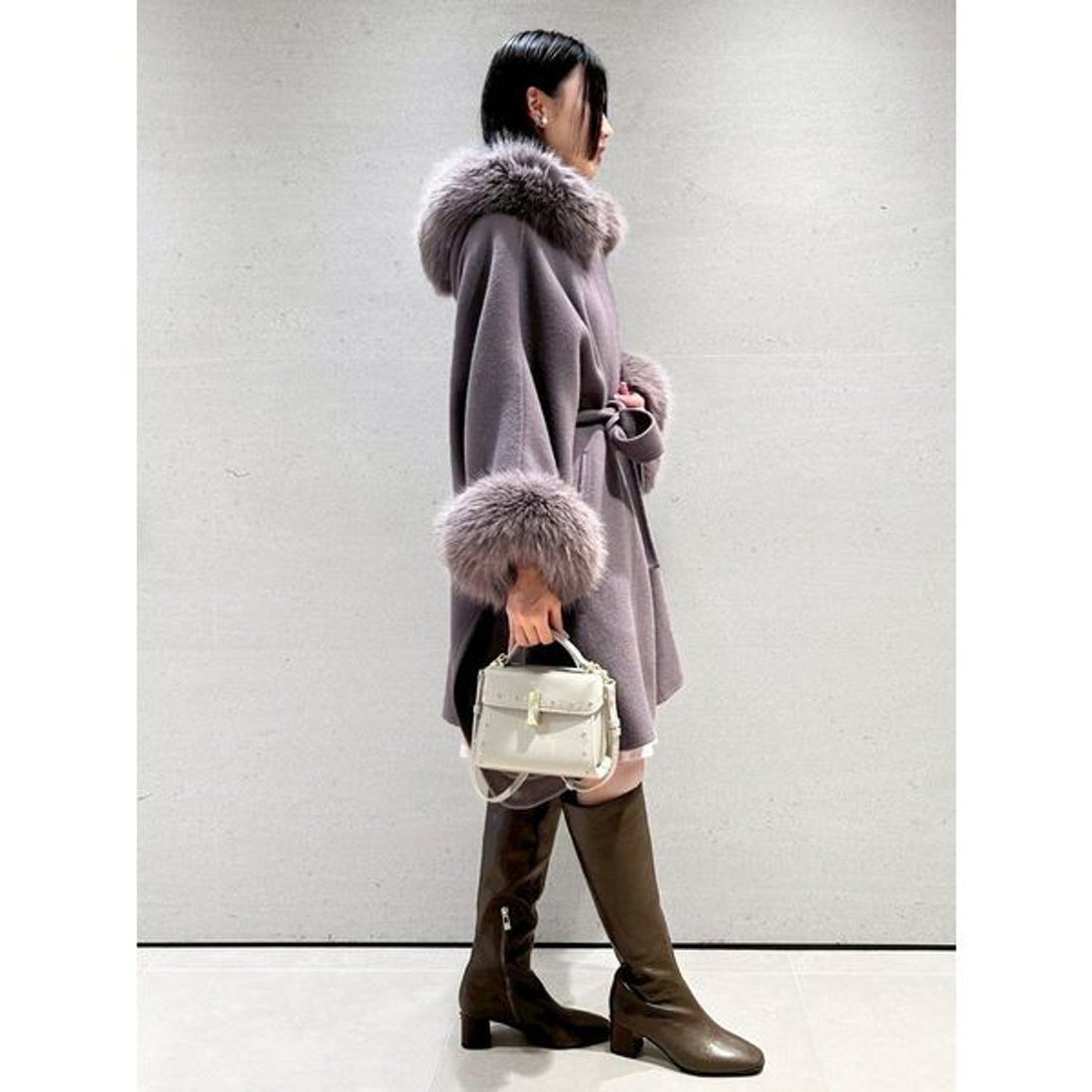 セルフォード CELFORD ファーポンチョコート （LGRY） - ファッション