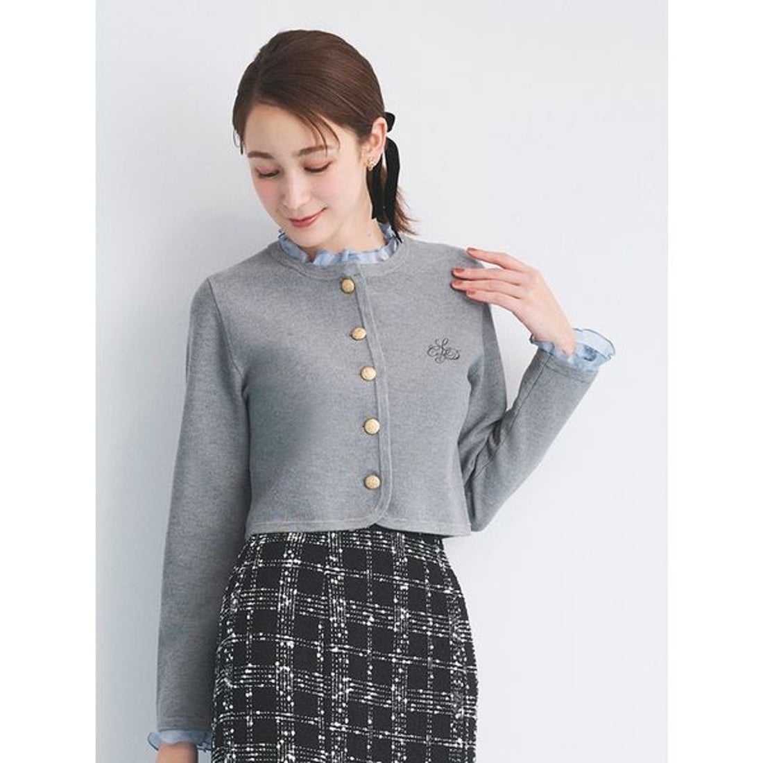 セルフォード CELFORD フリルデタッチャブルカーディガン （YEL