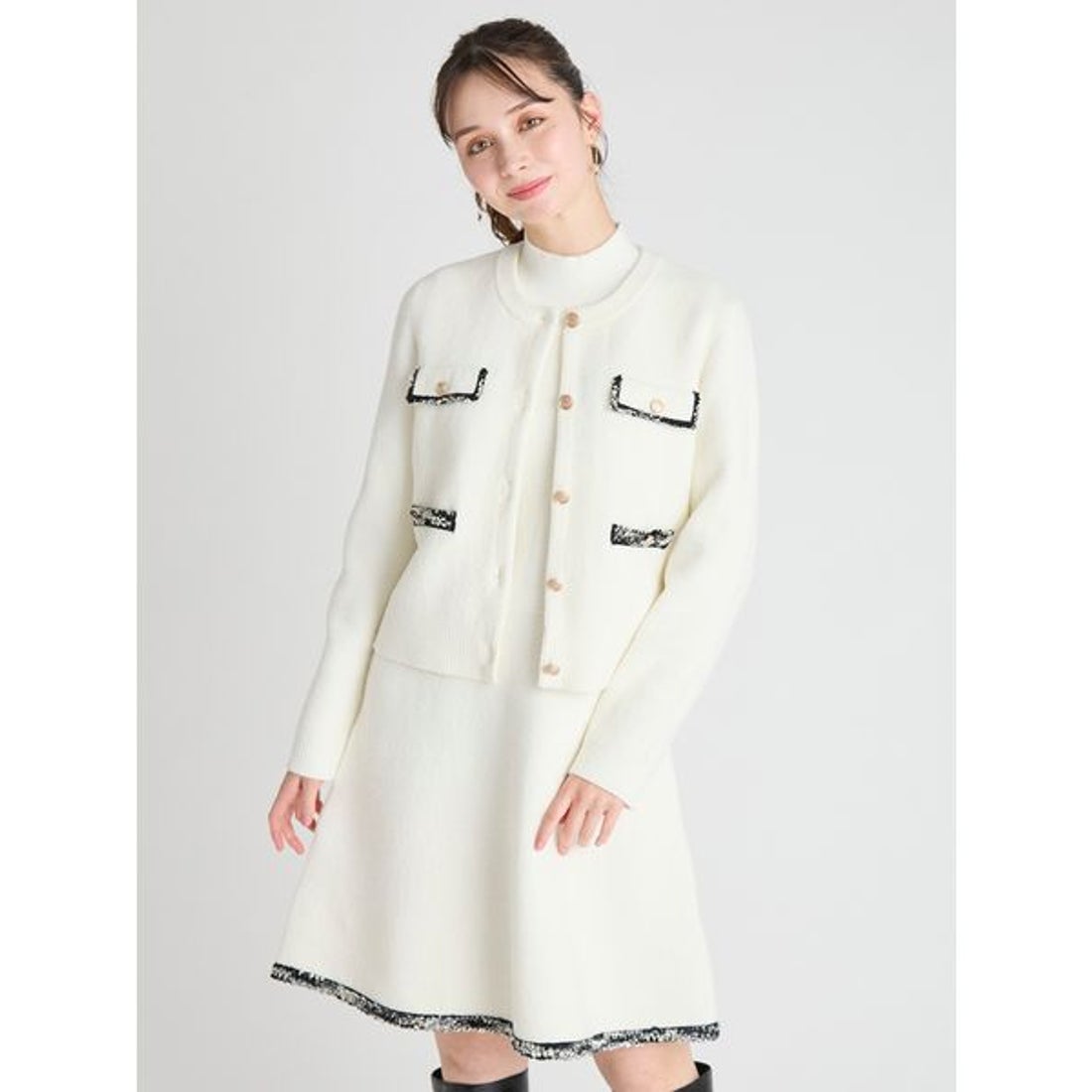 セルフォード CELFORD トリムミニニットワンピースセット （BLK