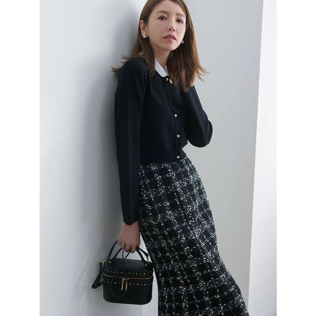 セルフォード CELFORD デタッチャブル総針カーディガン （BLK