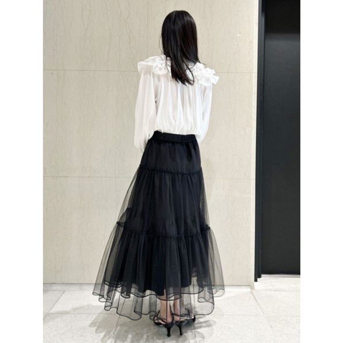 セルフォード CELFORD フリルヨークシャツカラーブラウス （NVY