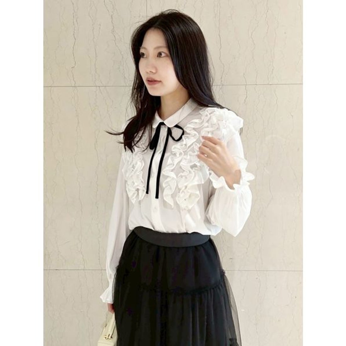 セルフォード CELFORD フリルヨークシャツカラーブラウス （OWHT