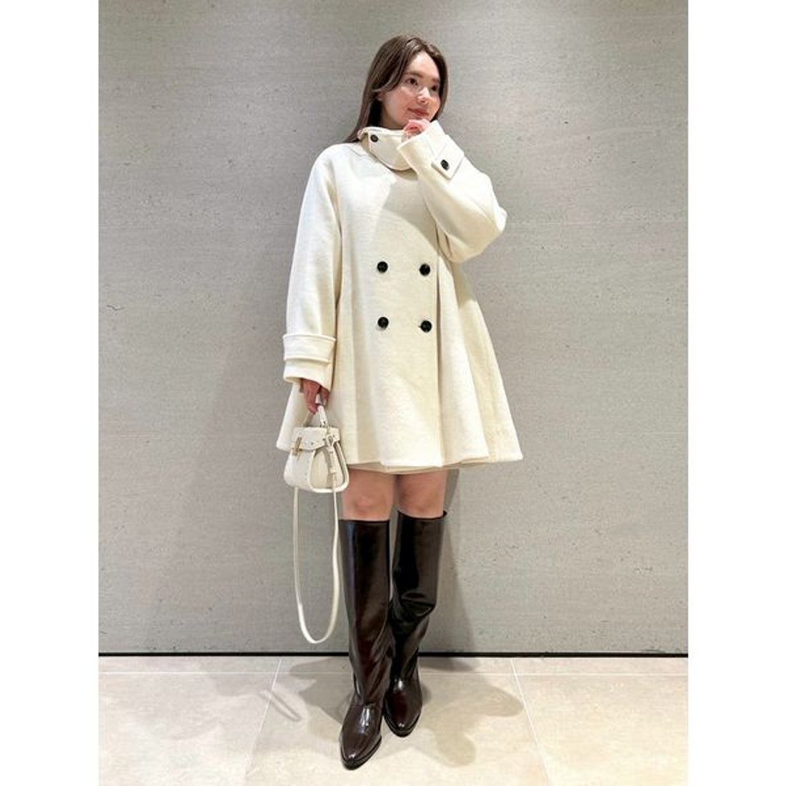 セルフォード CELFORD Aラインウールミドルコート （IVR