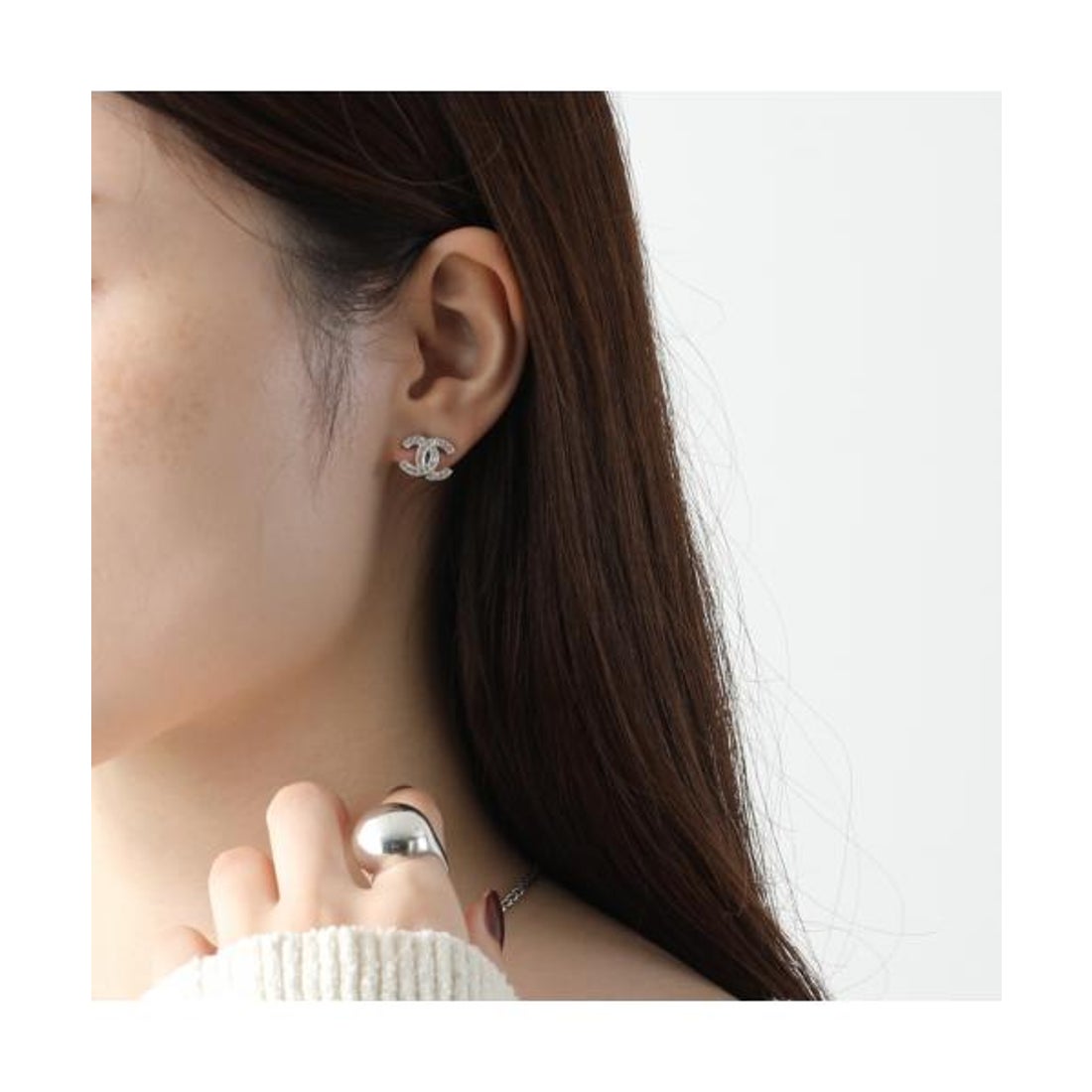 シャネル CHANEL CHANEL ピアス ABE100 Y02003 ラインストーン ココ