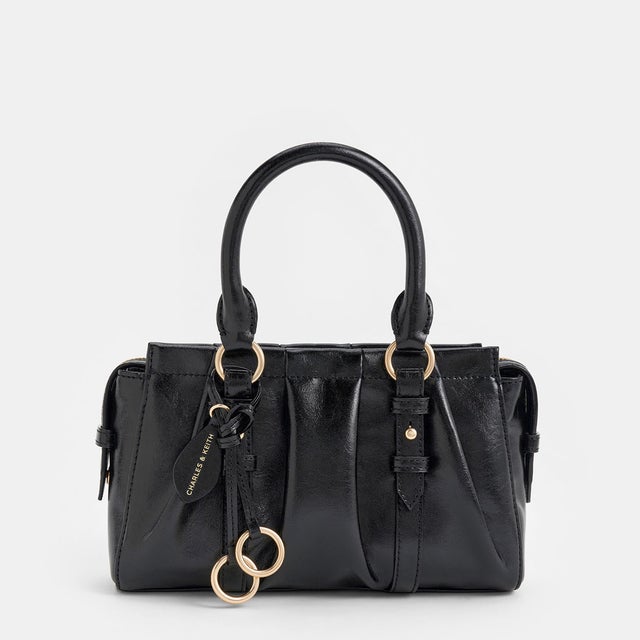 CHARLES & KEITH Chance チャンス メタリックアクセントバケットバッグ