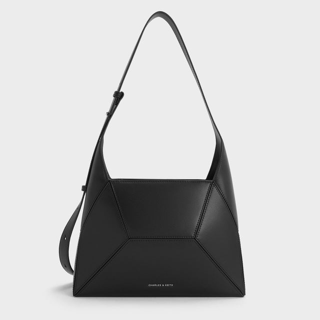 CHARLES & KEITH Chance チャンス メタリックアクセントバケットバッグ