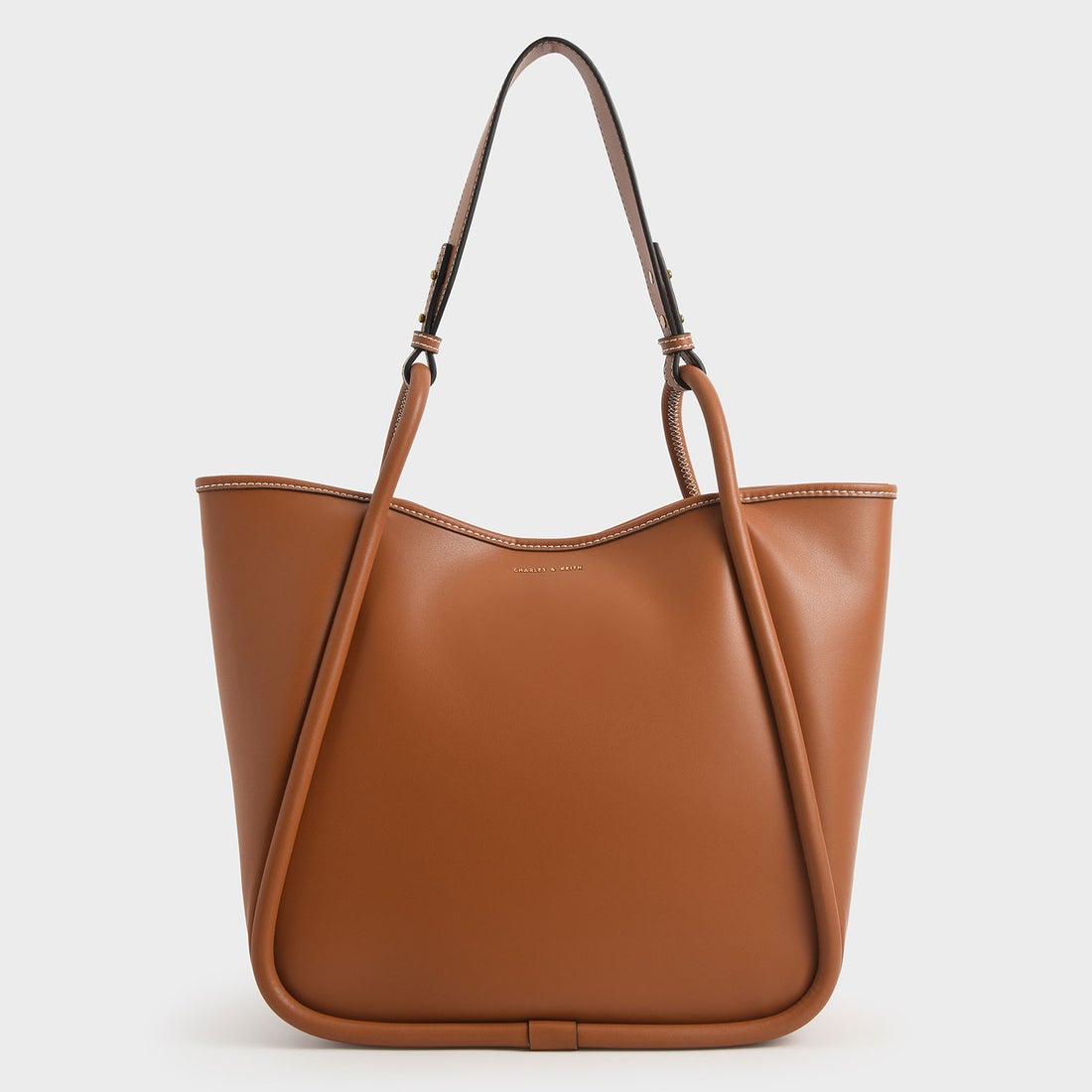 CHARLES & KEITH サークルハンドル トートバッグ 【再入荷】（Cognac