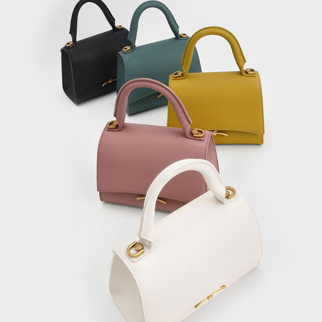 CHARLES & KEITH ハクスリーメタリック プッシュロックトップハンドル