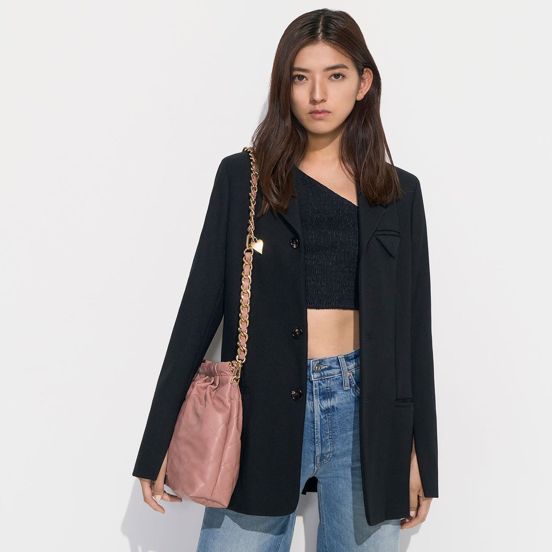 CHARLES & KEITH Duo ドゥオ ブレードチェーンハンドルホーボーバッグ