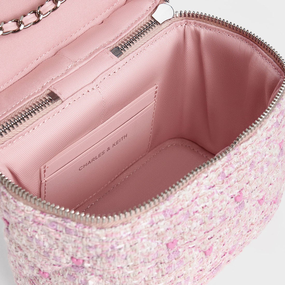 CHARLES & KEITH Nezu ネズ キルトハートプリントバッグ （Pink