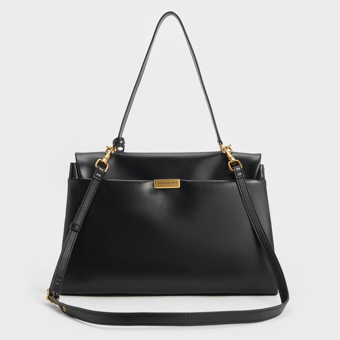 CHARLES & KEITH Kerry ケリー トップハンドルサッチェルバッグ（Black