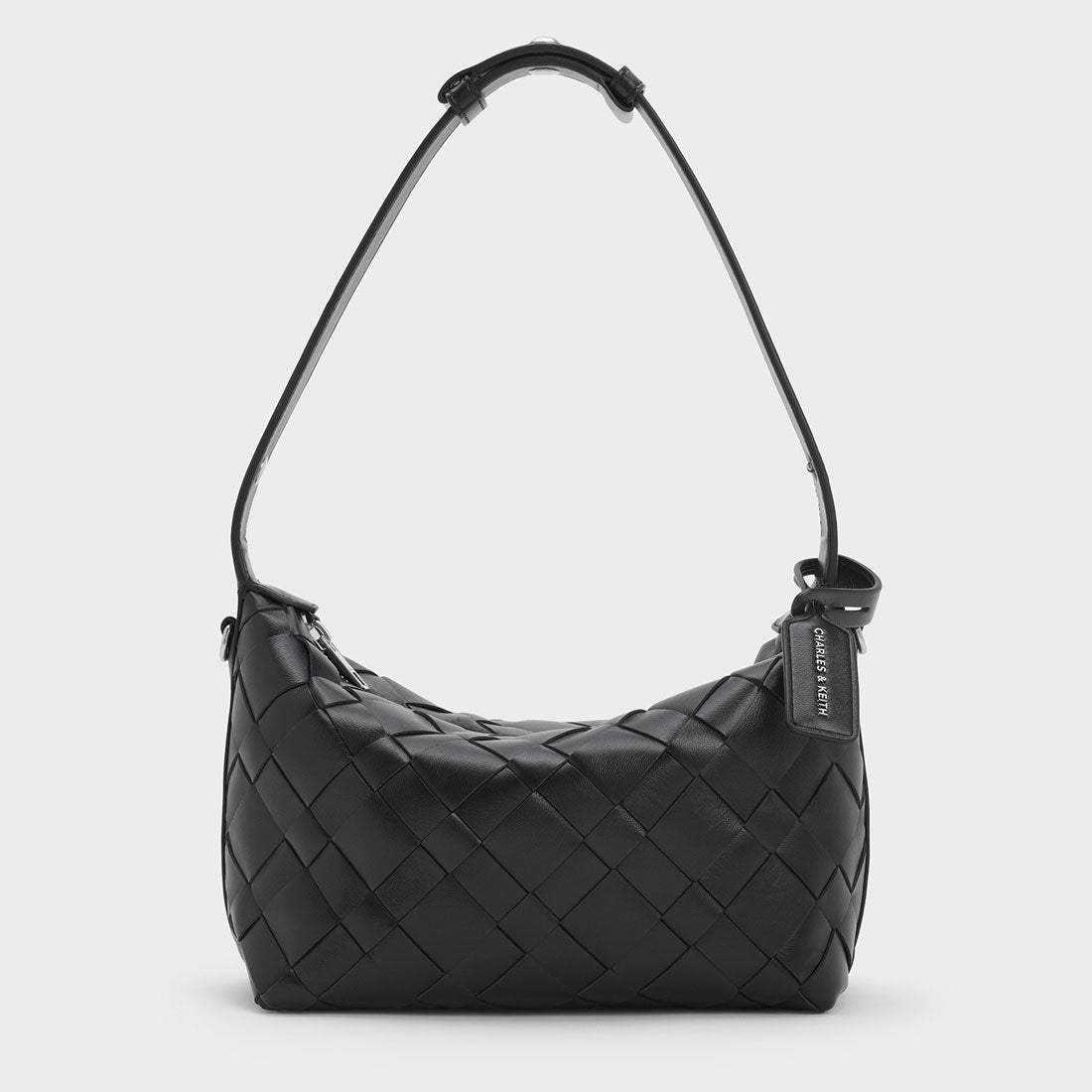 CHARLES & KEITH Ivette イヴェット ウーブンショルダーバッグ （Noir