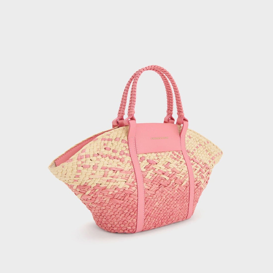 CHARLES & KEITH Shalia シャリア ラフィアウーブンバケツバッグ