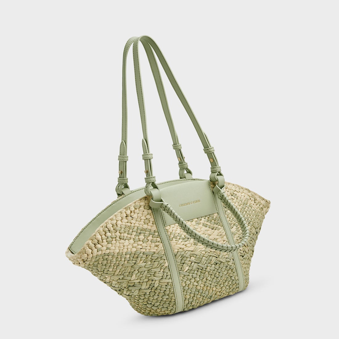 CHARLES & KEITH Shalia シャリア ラフィアウーブンバケツバッグ