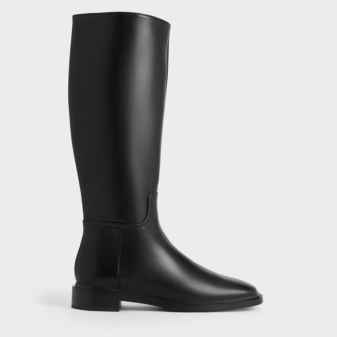 CHARLES & KEITH サイドジップ ロングライディングブーツ （Black