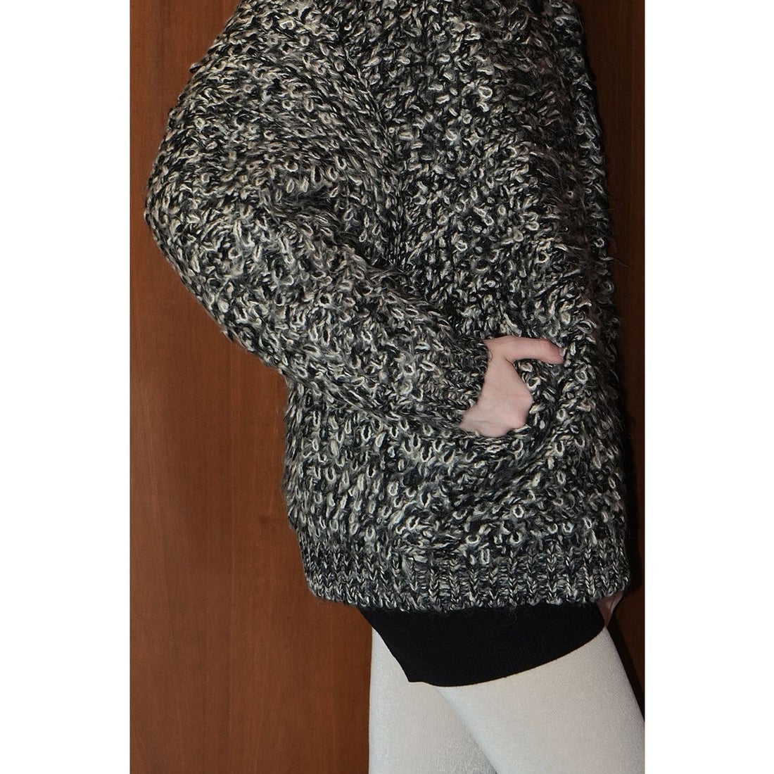 クラネ CLANE MIX LOOP MOHAIR KNIT CARDIGAN （BEIGE） -アウトレット