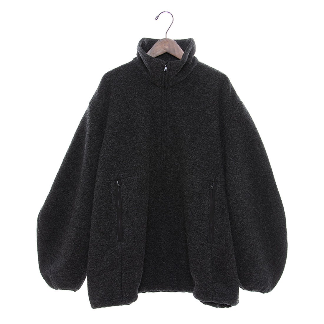 クラネ CLANE SLIVER HALF ZIP TOPS/CHARCOAL GRAY/F （CHARCOAL GRAY