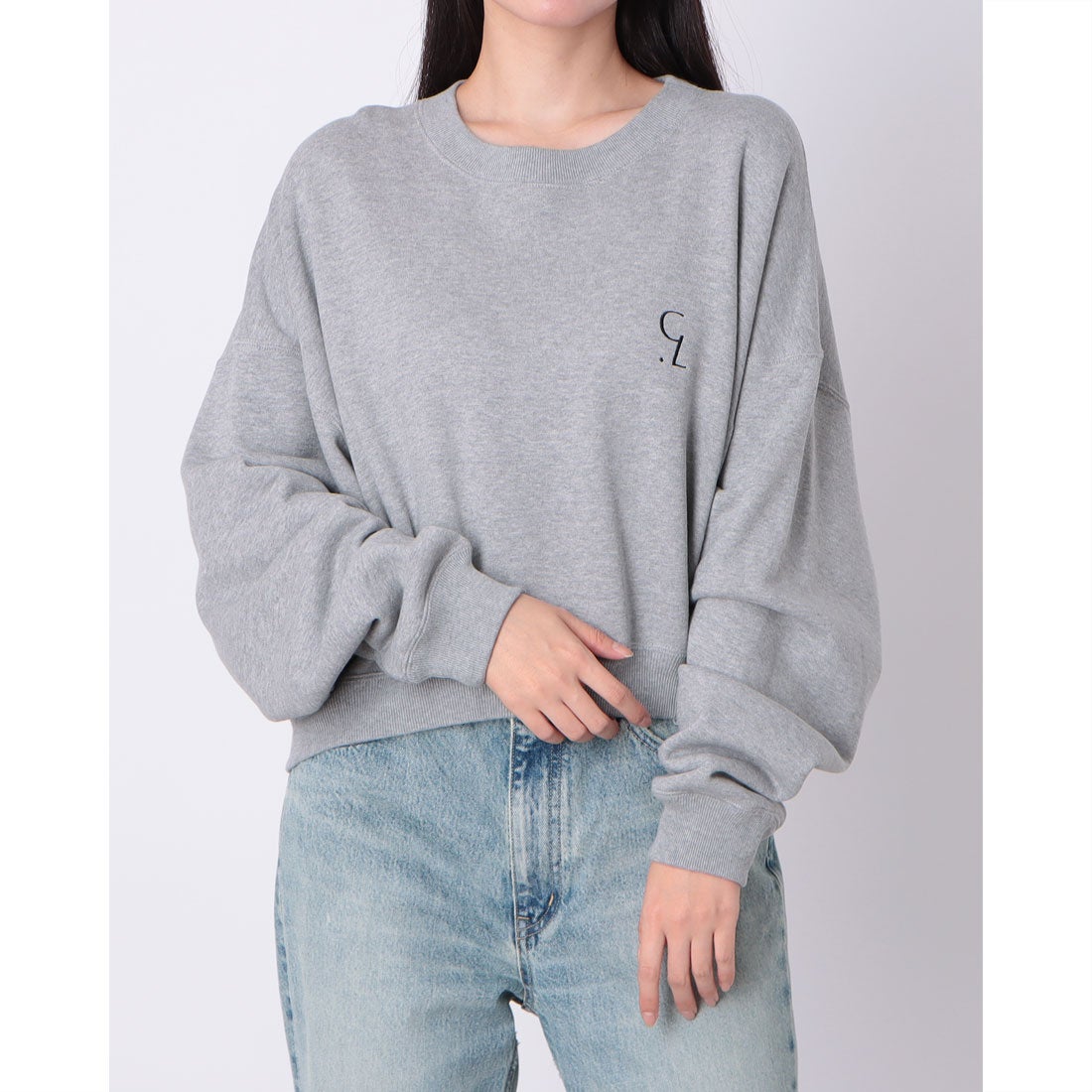 クラネ CLANE LOGO SHORT SWEAT TOPS （GRAY） -ファッション通販