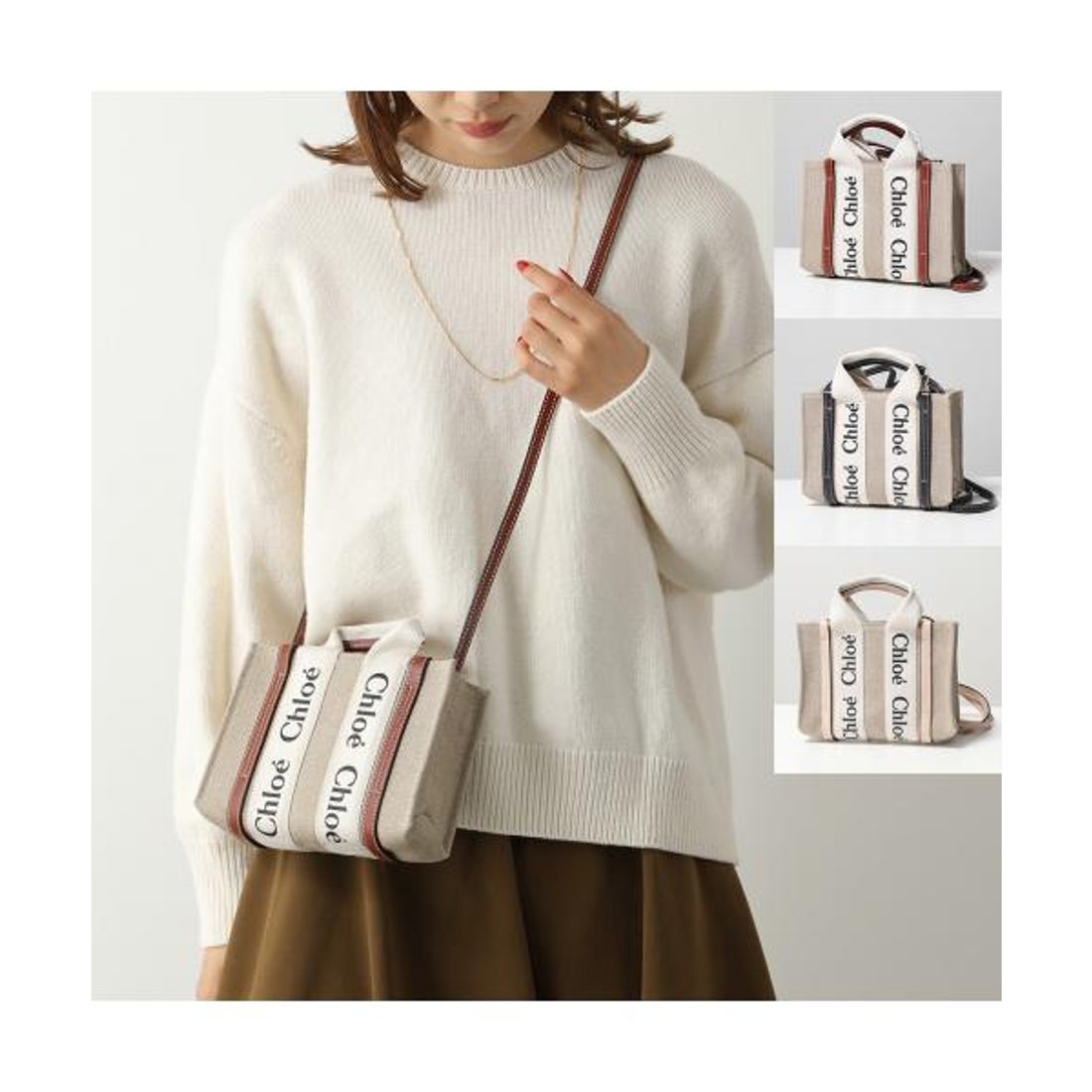 クロエ Chloe Chloe ショルダーバッグ WOODY MINI ウッディ ミニ （(3