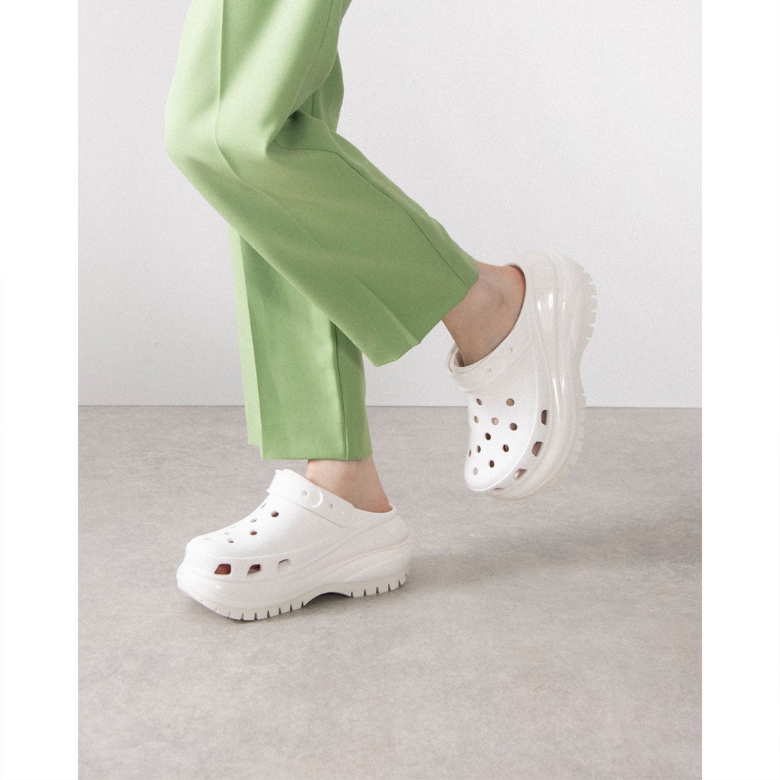 クロックス crocs レディース サンダル 厚底 メガ クラッシュ クロッグ