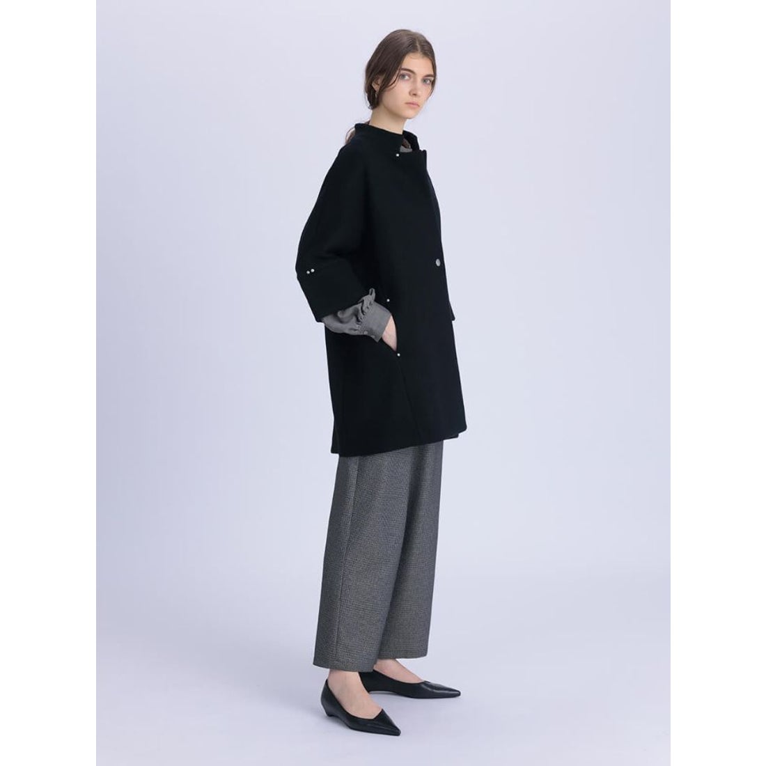 アーガ Aga Double Meltonコクーンコート （ブルー） -ファッション