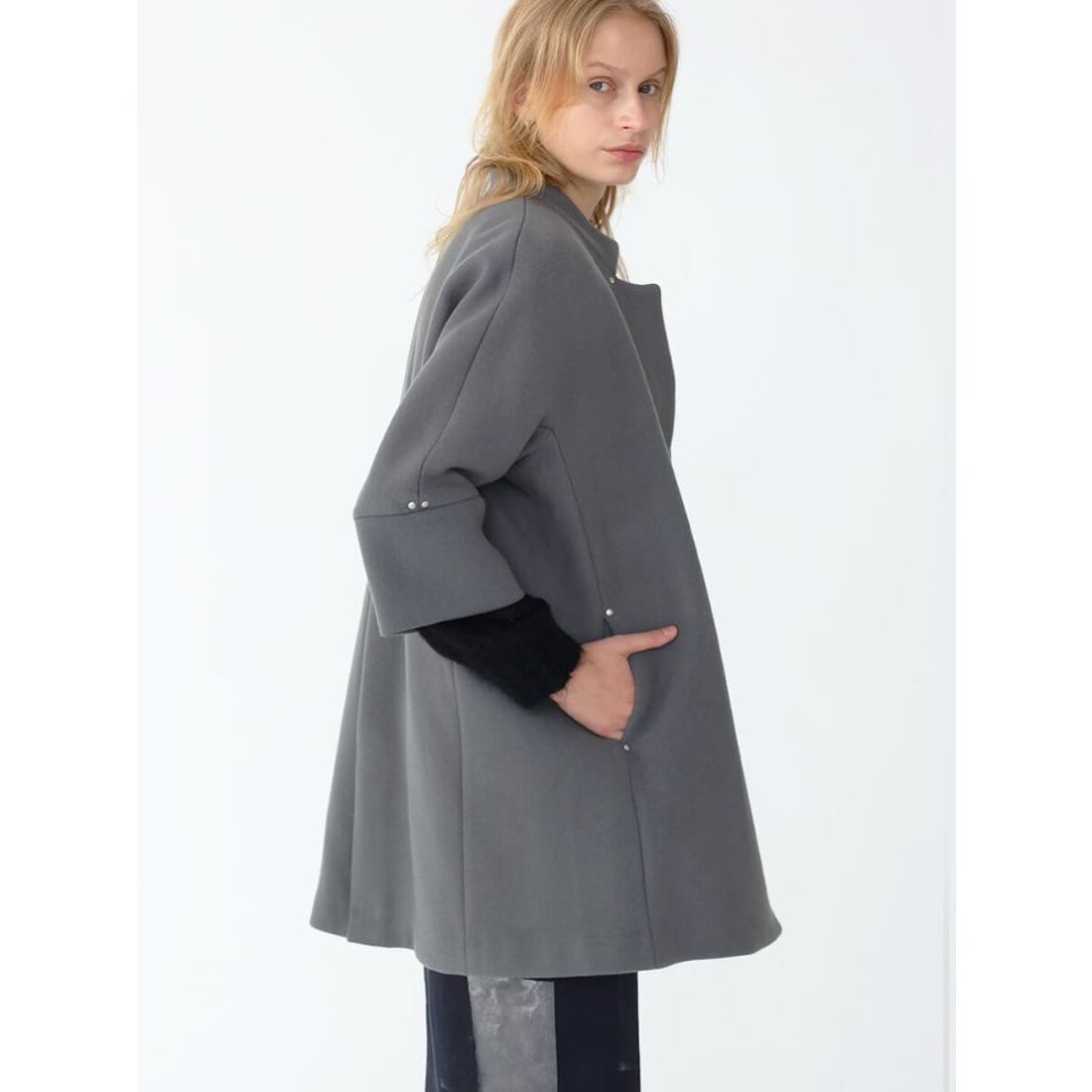 アーガ Aga Double Meltonコクーンコート （ブルー） -靴