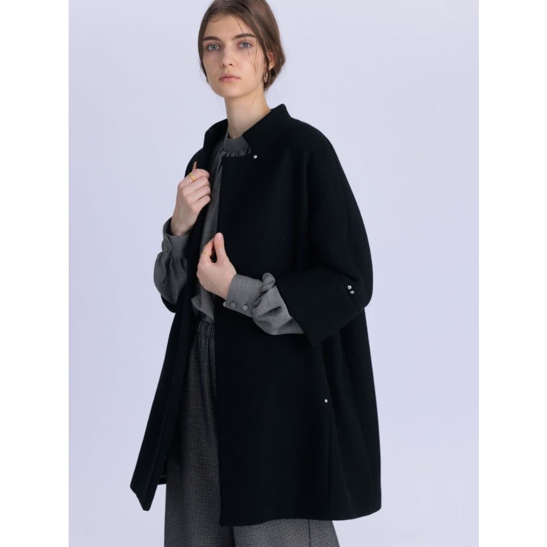 アーガ Aga Double Meltonコクーンコート （ブルー） -靴