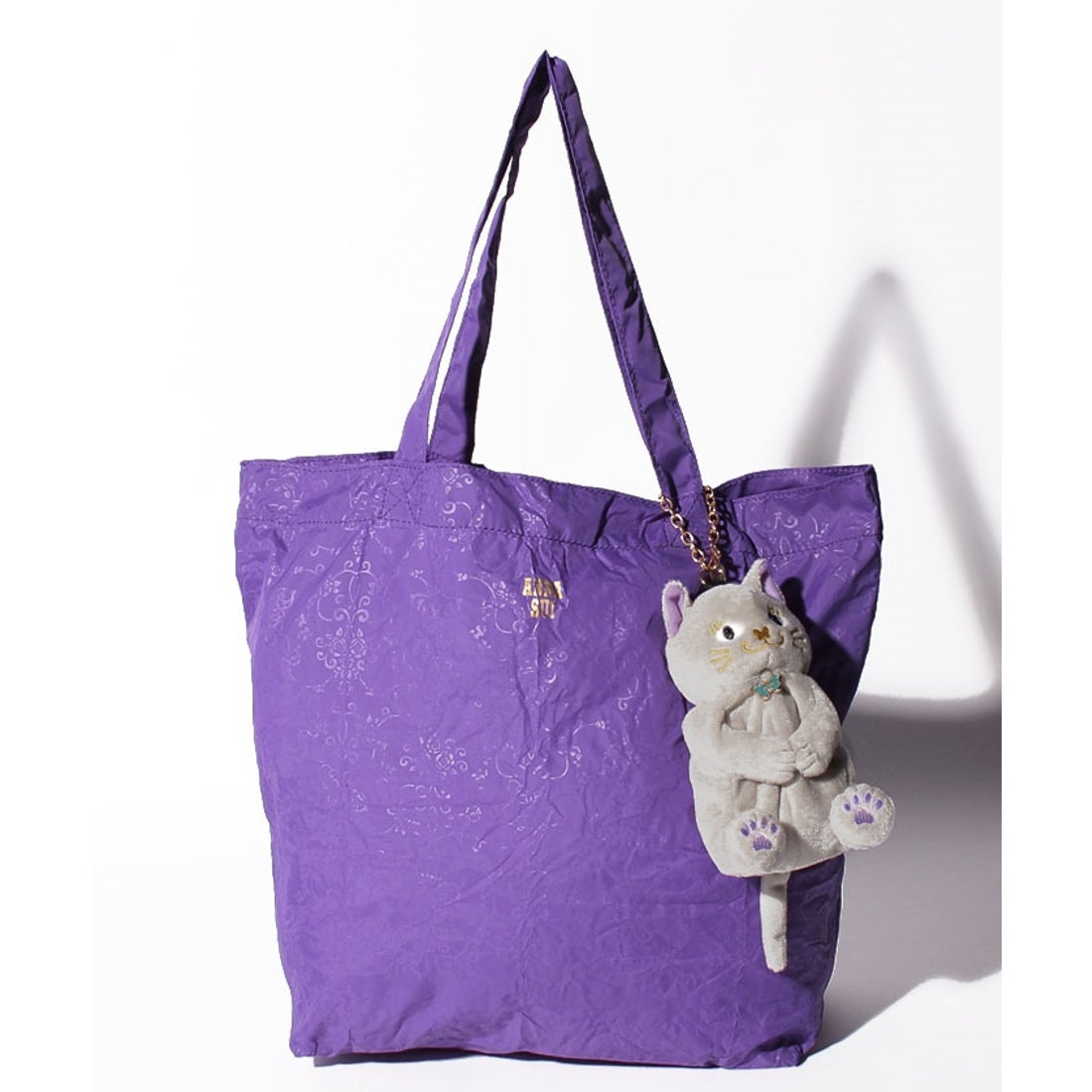 ANNA SUI プレイフル ぬいぐるみポーチ付きエコバッグ パープル -靴
