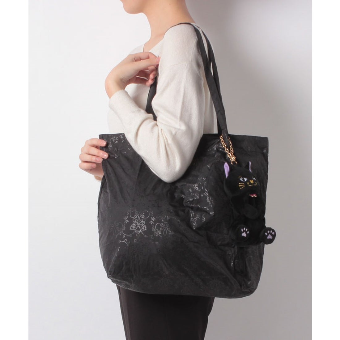 ANNA SUI プレイフル ぬいぐるみポーチ付きエコバッグ パープル -靴