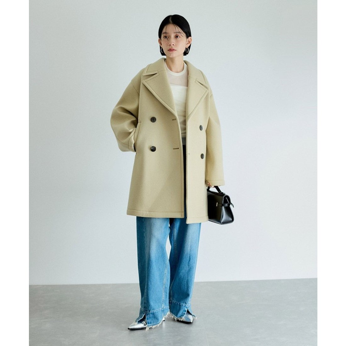 アダム エ ロペ ADAM ET ROPE' ウールジャージボンディングPコート