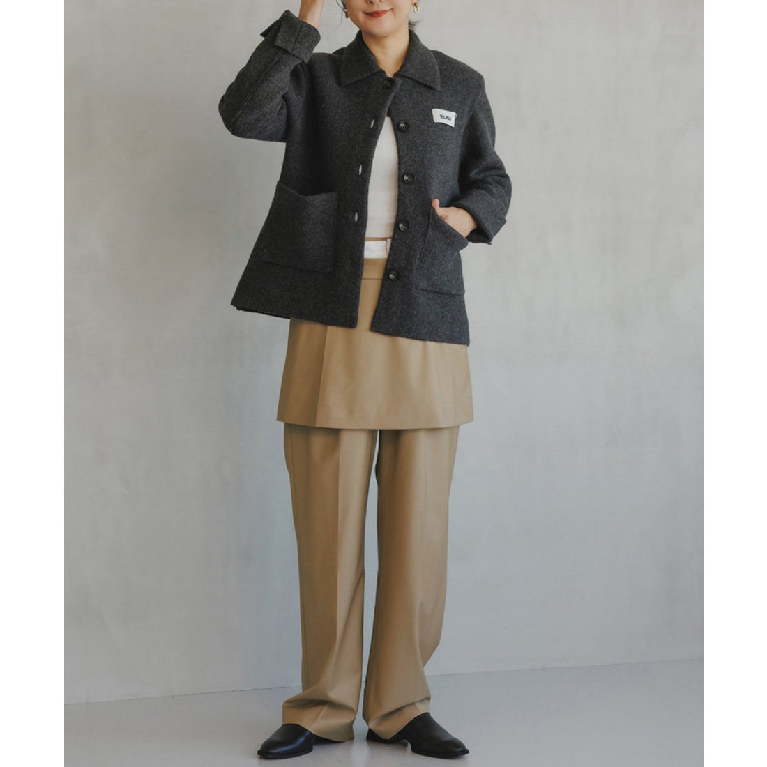 アダム エ ロペ ADAM ET ROPE' 【洗える】アウターライクカーディガン