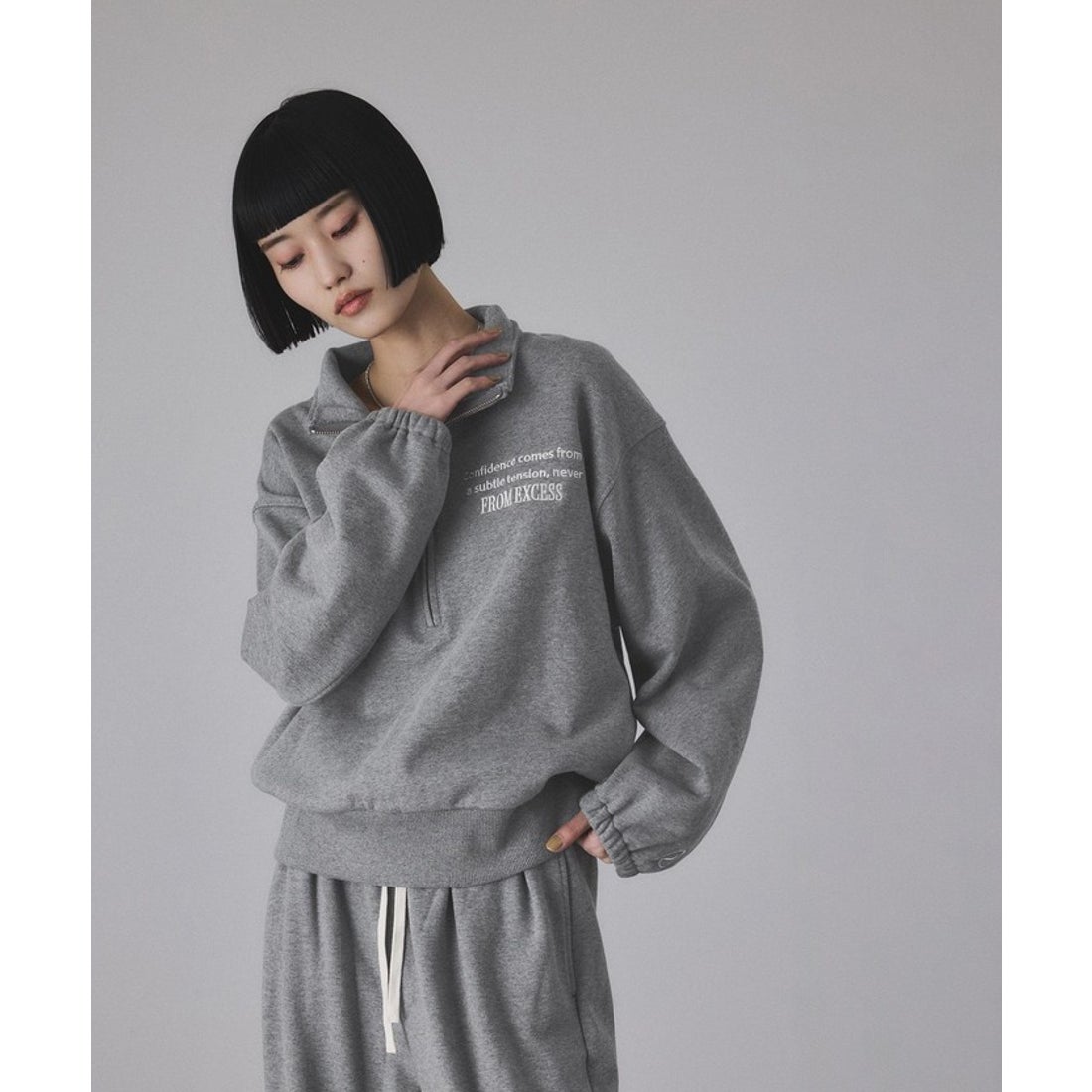 アダム エ ロペ ADAM ET ROPE' 【サステナブル】ハーフジップ