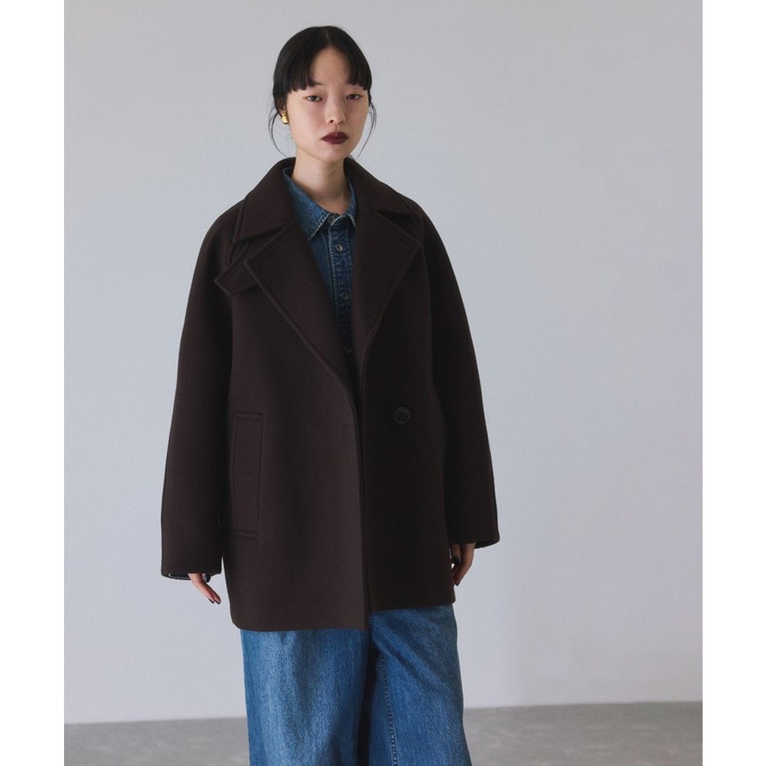 アダム エ ロペ ADAM ET ROPE' ウールボンディングミドルコート