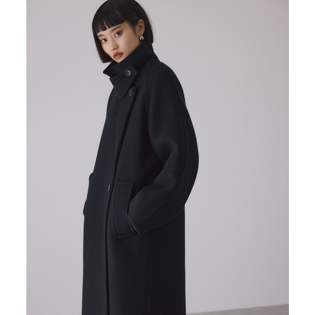 アダム エ ロペ ADAM ET ROPE' ウールボンディングラグランロング