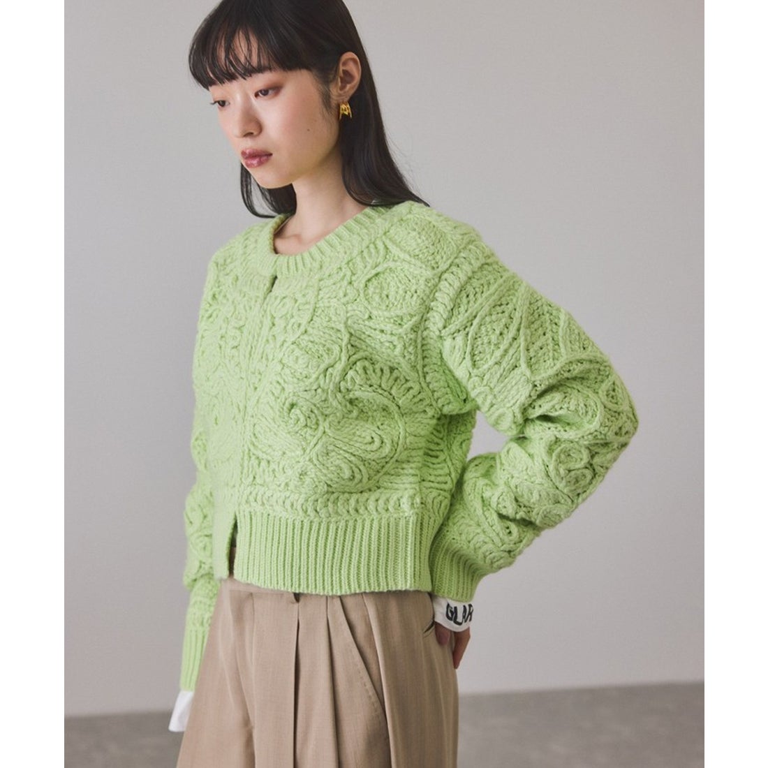 アダム エ ロペ ADAM ET ROPE' コードレースパターンニット