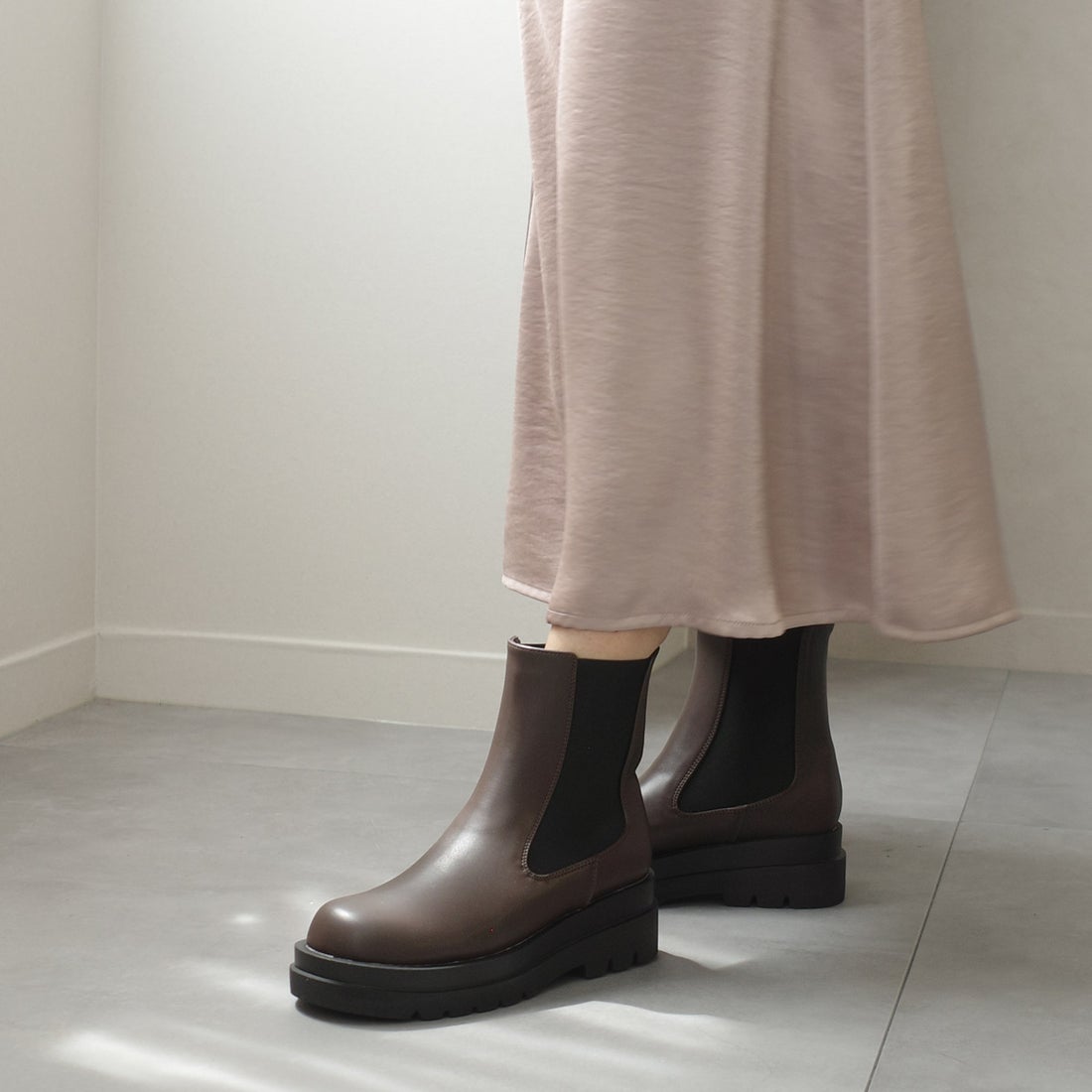 AmiAmi [アミアミ] ブーツ トラックソールサイドゴアブーツ チェルシー