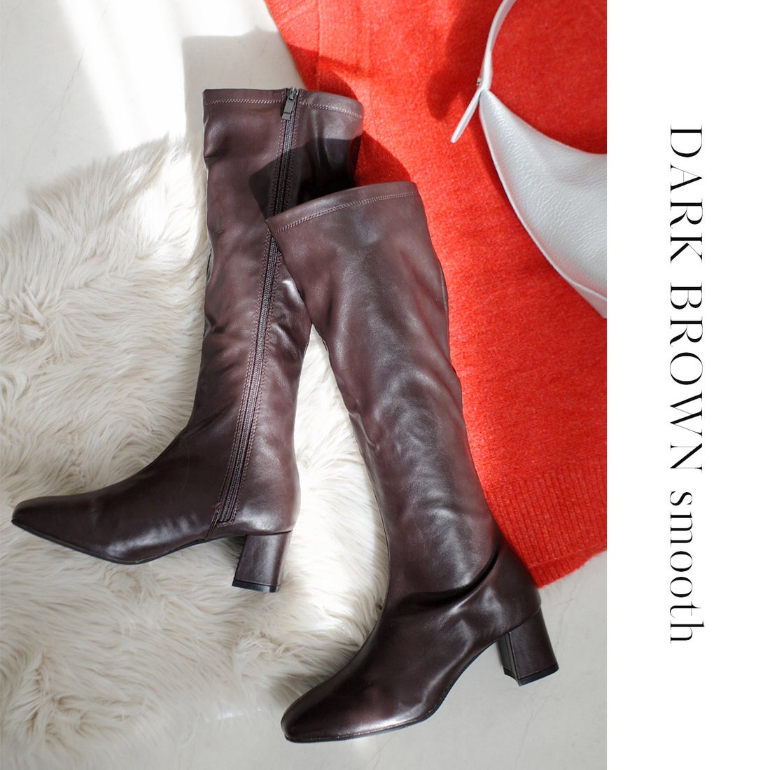 AmiAmi [アミアミ]太ヒールストレッチロングブーツ レディース MJ4213