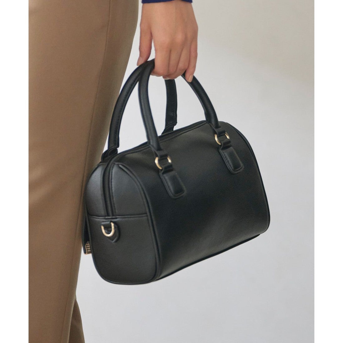 ANY SIS 【2WAY】カラーミニボストン バッグ （ブラック） -靴