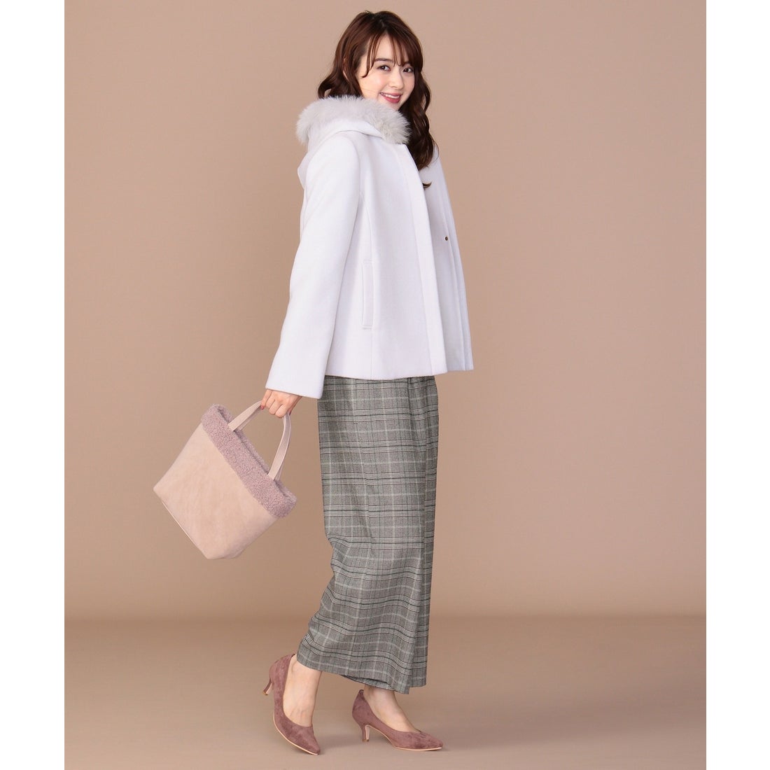 ANY SIS 【3WAY】スーペリアファインウールモッサ ショートコート