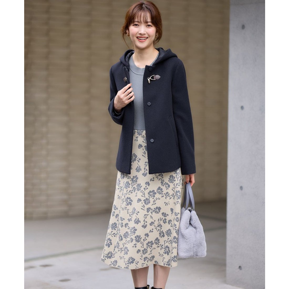 エニィスィス ANY SIS 【2WAY】ファインウールモッサ ショートコート