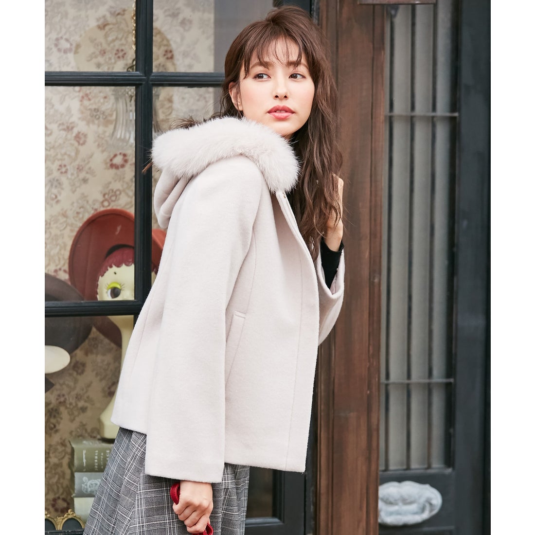 ANY SIS 【3WAY】スーペリアファインウールモッサ ショートコート