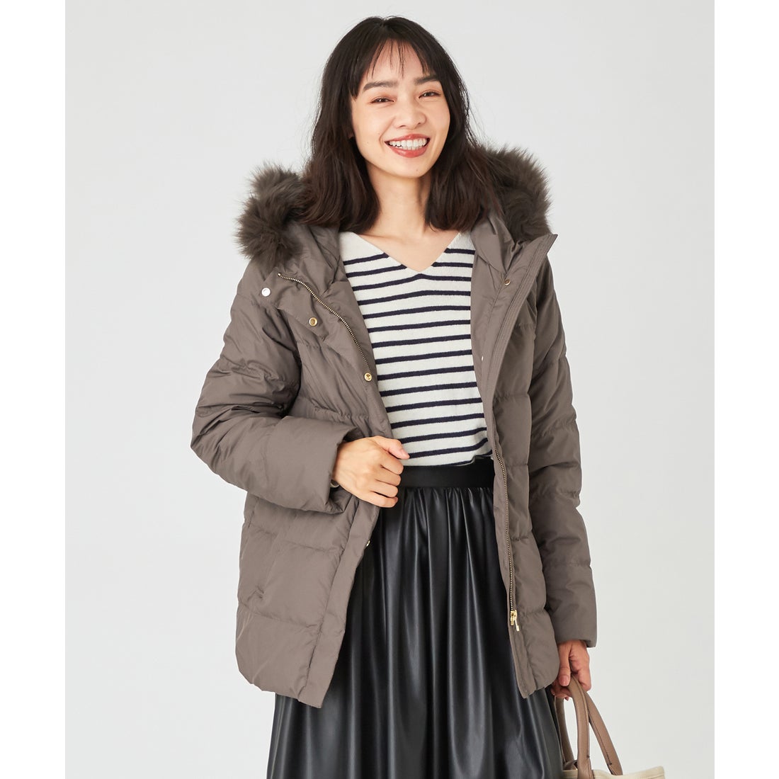 ANY FOXファー ダウンコート （ダークブラウン系） -靴＆ファッション