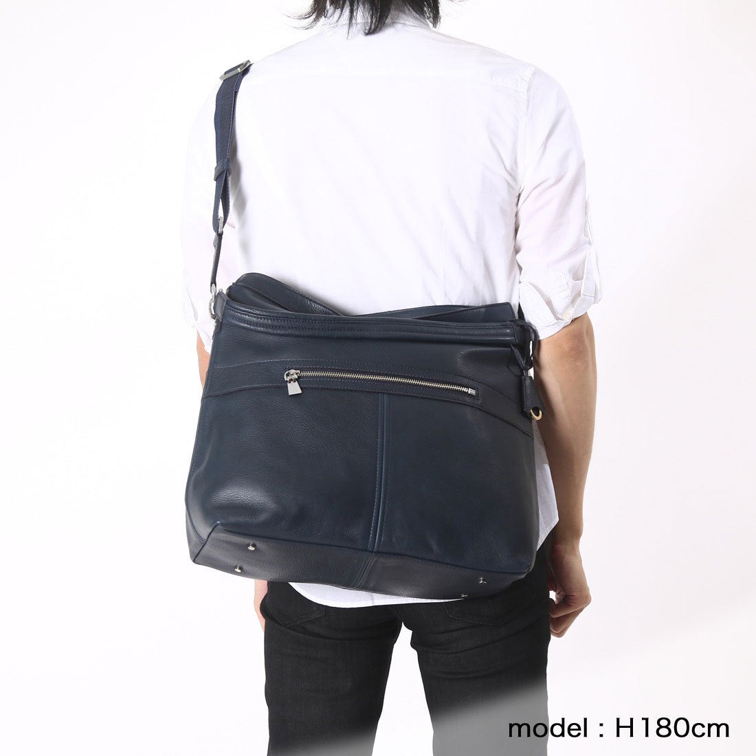 アニアリ aniary シュリンクレザー2WAYショルダー （ネイビー） -靴