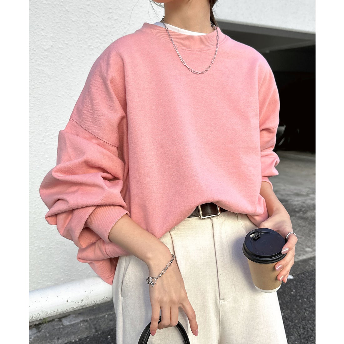 アンドミー andme 裏毛 ボリューム 長袖 スウェット トップス